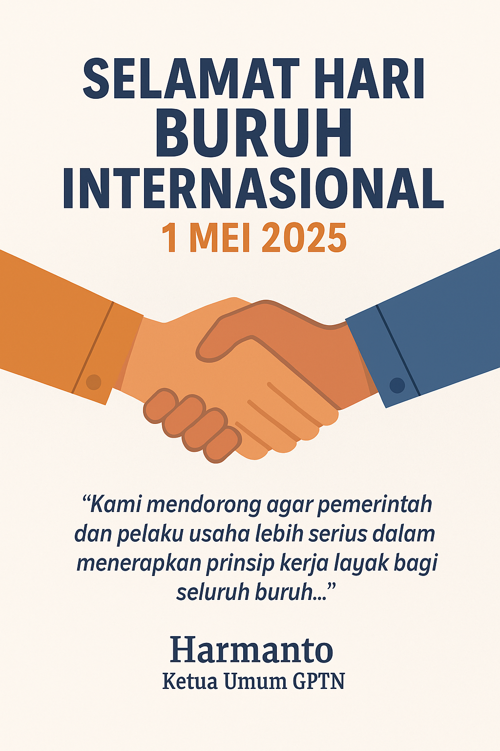 Selamat Hari Buruh Internasional 1 Mei 2025 Dari Gerakan Peduli Tani Nelayan (GPTN)